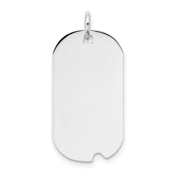 Kazi Luxury 14K White Gold Dog Tag Disc Charm